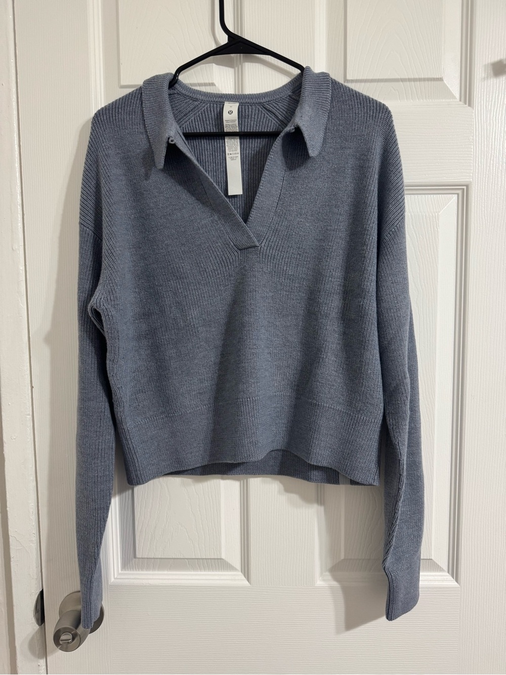 lululemon athletica Slate Blue Collared V-Neck Sweater
